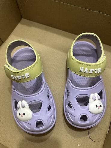 резинка отук: Детские сандалии из EVA/пены - Цвет: сиреневый с салатовым ремешком - — 1