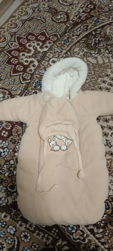 одежды для новорожденных: Теплый конверт-комбинезон для новорождённого - Цвет: бежевый с белой — 1