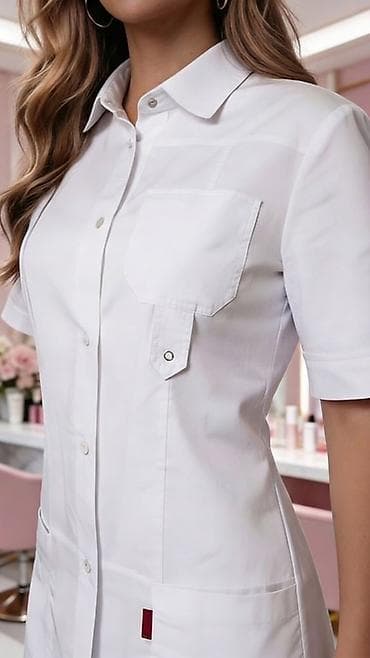 военные одежда: Платье‑халат для специалистов бьюти и медицины - Формат: короткое — 6