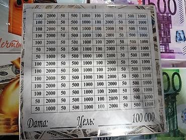 Акча чогултуучу кутулар: Накопительная таблица-цель на 100 000 - Плакат/лист для накопления — 1