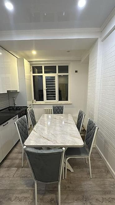 купить стол и стулья для гостинной: Кухонный стол и стул, Новый, цвет - Серый — 1