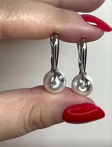 Серьги: Серьги, Женские, Вставка: Жемчуг, Новый — 1