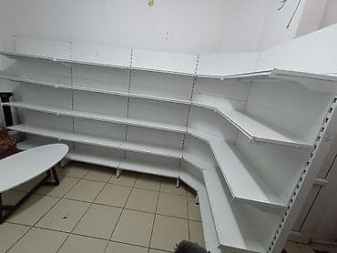 Торговое оборудование: Торговый стеллаж угловой модульный, металлический, белый. Описание: - — 3