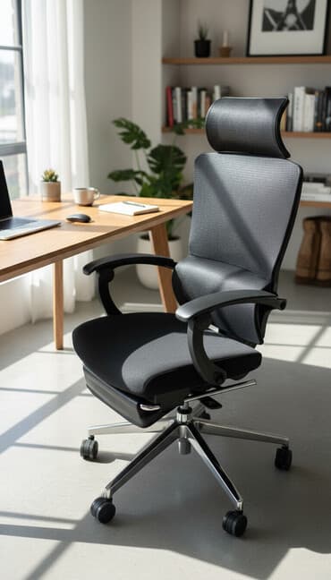 кресло для офис: Офисное кресло, С колесиками, цвет - Черный — 1