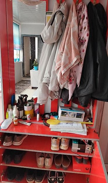 Гарнитур для прихожей, Зеркало, ДСП, Самовывоз, цвет - Красный