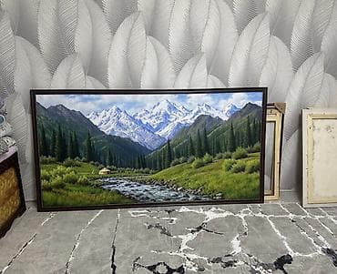 камандирские часы: Картина маслом «Горная долина с рекой» - Авторская живопись на — 1