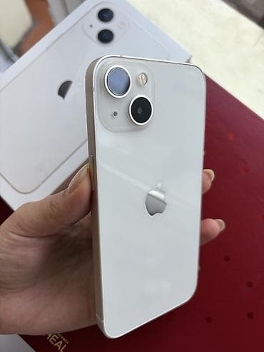 apple 13: IPhone 13, Б/у, 128 ГБ, Белый, Чехол, 89 % — 1