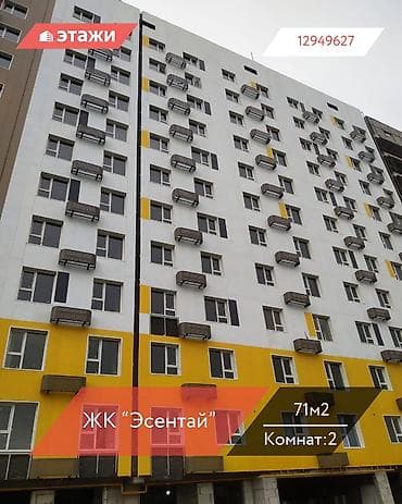 жк есентай бишкек: 2 комнаты, 71 м², 3 этаж — 1