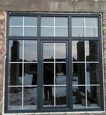 Алюминиевое окно с раскладкой (шпросы) - Материал профиля: алюминий lalafo.kg да Алюминиевое окно с раскладкой (шпросы) - Материал профиля: алюминий