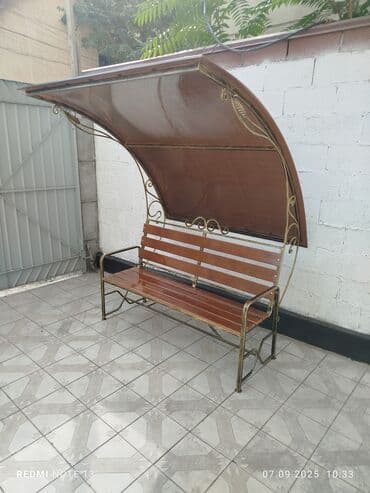 садовые мебели: Скамейка с навесом 15000сом скамейка с подлокотник 6500 — 2