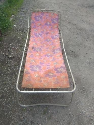 Үй жана бакча: Раскладной шезлонг/кровать-раскладушка с металлическим каркасом. - — 4