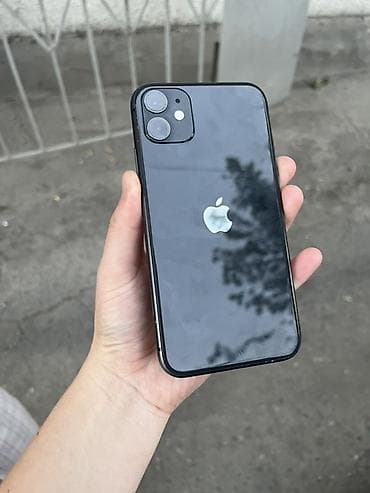 IPhone 11, Б/у, 64 ГБ, Черный, Защитное стекло, 72 %
