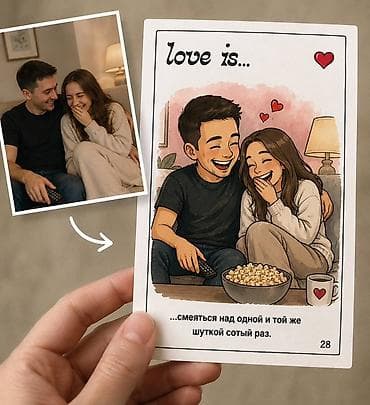 Портреты и иллюстрации по вашей фотографии, карточки love is.
