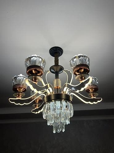 Люстры: Потолочная люстра с LED‑подсветкой и хрустальным каскадом - — 10