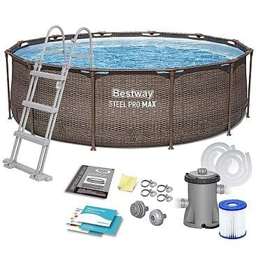 Спорт жана эс алуу: Каркасный бассейн Bestway Steel Pro MAX Deluxe Series - Размер: 366 × — 4