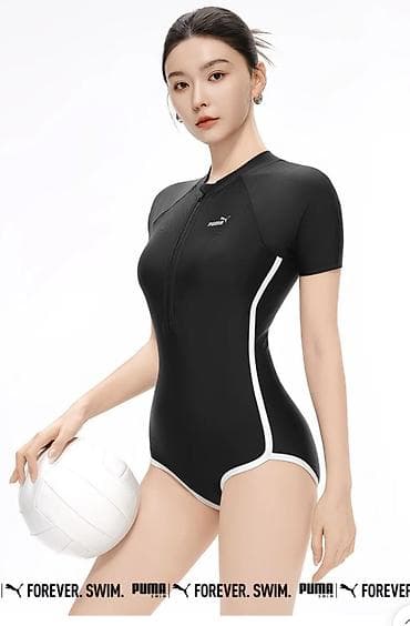 обувь для купания: Слитный купальник, На молнии, цвет - Черный, XS, S — 1