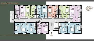 700: 1 комната, 27 м², Индивидуалка, 2 этаж, ПСО (под самоотделку) — 9
