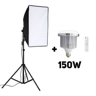 наборы: Софтбокс постоянного света под лампу е27+ умная лампа 150w (1шт) + — 2