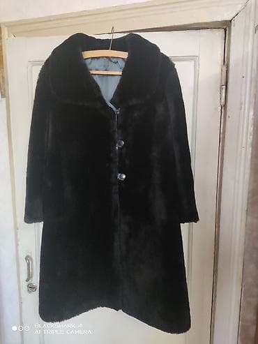 б у кожаный плащ: Шуба, По колено, XL — 3