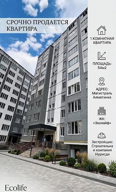 Недвижимость: 1 комната, 53 м², Элитка, 8 этаж, ПСО (под самоотделку) — 1