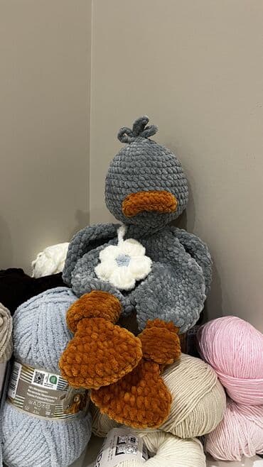 мягкая игрушка медведь: Гусеныш комфортер🪿🩶 Для обнимательного сна ☁️ Ручная работа🪡 С — 1