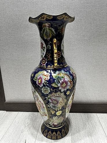 Үй сааты: Декоративная напольная ваза, китайский фарфор/керамика, ручная — 2