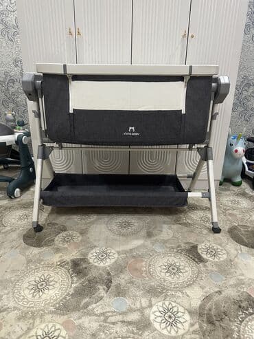 коляска летный: Детская приставная кроватка, С колесиками, цвет - Серый — 3