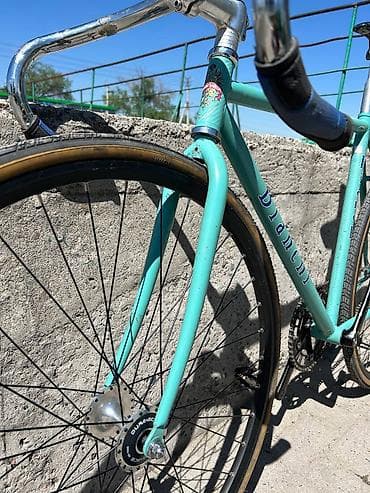 Спорт жана хобби: Bianchi Pista steel chromo lite heat treated double butted 50 см — 2