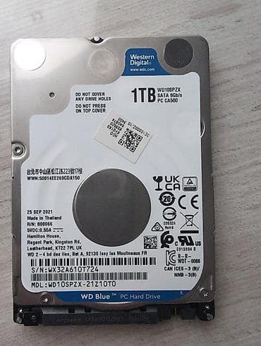 Накопитель для ПК, Новый, Western Digital (WD), HDD, 1 ТБ, 2.5", Для ПК