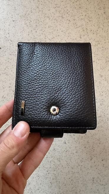 smart sensor: Мужской кожаный кошелек, черный - Материал: натуральная кожа с — 1