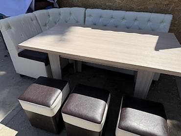 продаю куханый уголок: Кухонный мягкий уголок, Б/у, Другой материал, цвет - Белый — 1