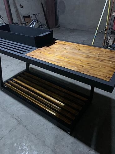 оборудование кафе: Мангал. Проф труба 40х60 лист 4мм. Мангал 1 метр стол 1 метр — 4