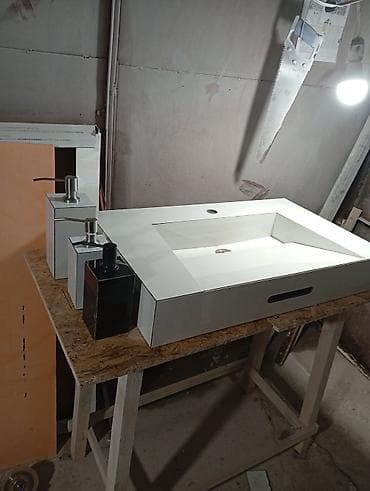 Раковина для ванной, Особенности: Глянцевое, Квадрат форма, Размер: 80 x 48 см