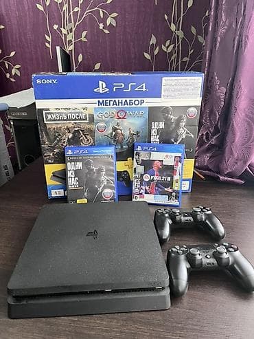 Видео оюндар жана приставкалар: PlayStation 4 Slim 1 ТБ — «Меганабор» Комплектация: - Консоль PS4 — 2