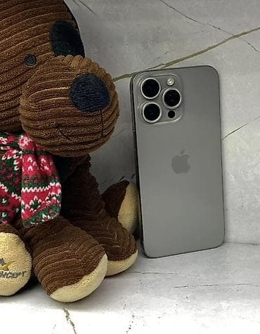 ipad pro: IPhone 15 Pro, Б/у, 256 ГБ, Natural Titanium, Наушники, Зарядное устройство, Защитное стекло, 90 % — 1