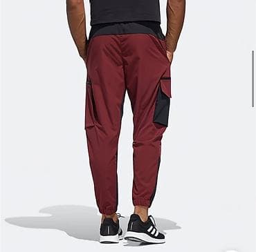 coros pace: Мужские спортивные брюки-джоггеры карго - Цвет: бордовый с черными — 2