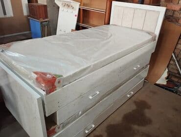 кровать с шухлядами: Односпальная кровать, Новый, С матрасом, длина - 200 см — 2