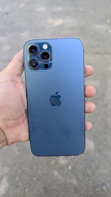 IPhone 12 Pro Max, Б/у, 256 ГБ, Pacific Blue, Чехол, 73 %