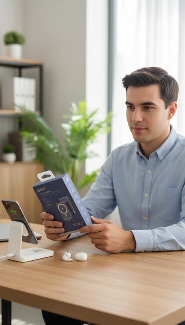 универсальные мобильные батареи для планшетов longsmax: AUF Power Bank Q15 — магнитный беспроводной аккумулятор с подставкой — 1