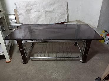 телевизор шиваки: Журнальный стол, Прямоугольный, С колесиками, цвет - Серый — 1