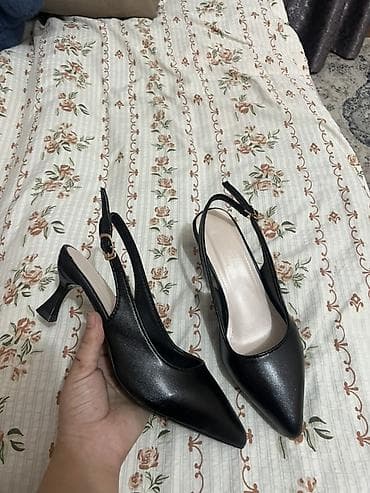 Элегантные женские туфли-мишели (slingback) черного цвета(новая) -