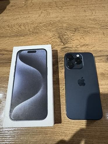 IPhone 15 Pro, Б/у, 128 ГБ, Blue Titanium, Коробка, 81 %
