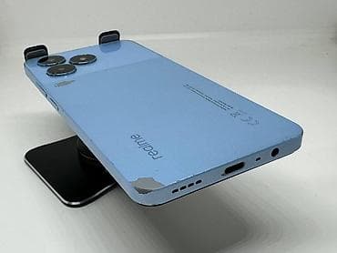 телефон 4000: Realme Note 50, Б/у, 64 ГБ, цвет - Голубой, 2 SIM — 4