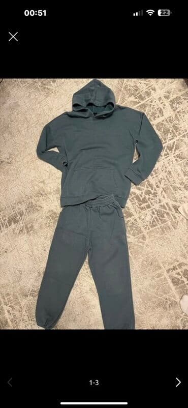 брендовые мужские спортивные костюмы из турции: Спортивный костюм (худи + джоггеры), цвет темно‑серо‑зеленый. Худи: - — 1