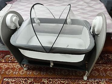 Детская мебель: Детская приставная кроватка, Новый, С колесиками, цвет - Серый — 4