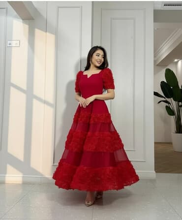 национальные платье на прокат: Вечернее платье, Пышное, Длинная модель, M — 2