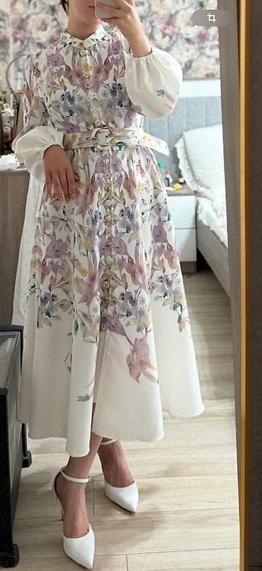 Жеке буюмдар: Платье (Zimmerman) миди с акварельным цветочным принтом Надевала — 2