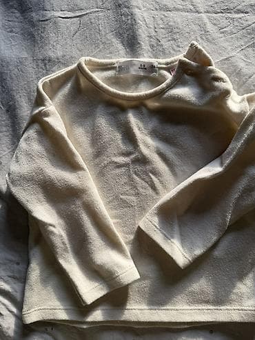 zara: Рубашка, цвет - Бежевый, Б/у — 2