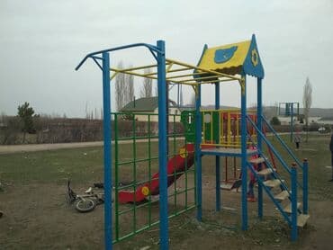 спортивное оборудование: Горка комплекс с качелями, + рукоход, шведская стенка, пожарный спуск — 17