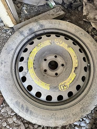 Колеса в сборе <130 / 80 / R 17, Всесезонная, Б/у, Запаска, Легковые, Железные, отверстий - 5